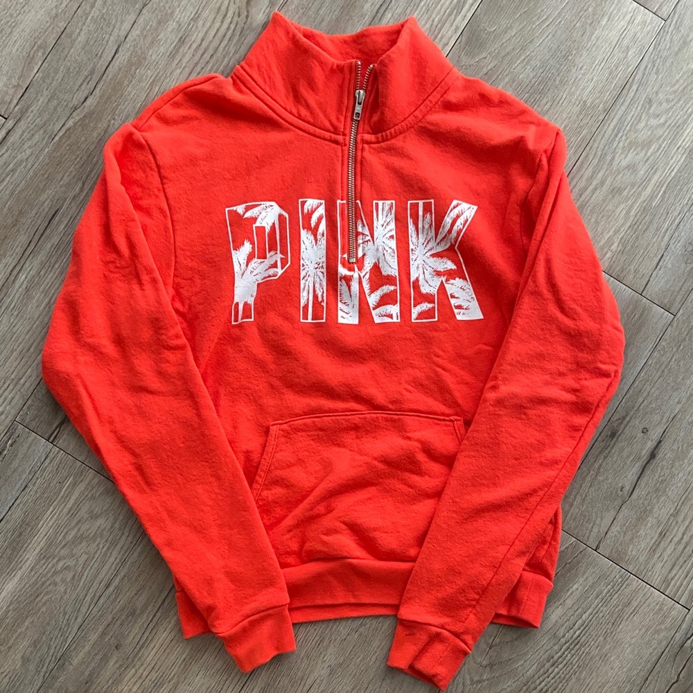 Orange PINK Quarter-Zip Sweatshirt
